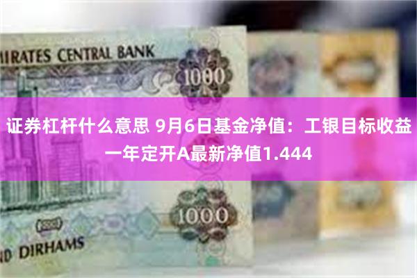 证券杠杆什么意思 9月6日基金净值：工银目标收益一年定开A最新净值1.444