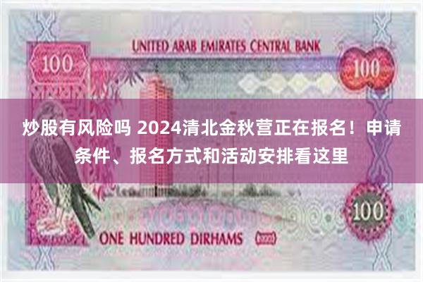 炒股有风险吗 2024清北金秋营正在报名！申请条件、报名方式和活动安排看这里